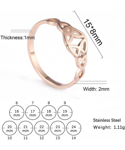 Triquetra Ring Trinity Knot Band Ring Irish Celtic Knot Rings for Women Eternity Vintage Celtic Jewelry style 1, rose gold to...