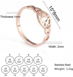 Triquetra Ring Trinity Knot Band Ring Irish Celtic Knot Rings for Women Eternity Vintage Celtic Jewelry style 1, rose gold to...