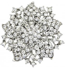 Womens Brooch Pin With Fashion Jewelry Fancy Vintage Rhinestone Bling Crystal Bauhinia Flower White $10.07 Brooches & Pins