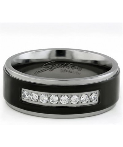 Her and His 3 Piece Black Stainless Steel Engagement Wedding Ring Set and Titanium Band Size Women's 07 Men's 09 $23.29 Sets