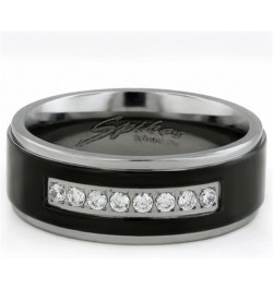 Her and His 3 Piece Black Stainless Steel Engagement Wedding Ring Set and Titanium Band Size Women's 07 Men's 09 $23.29 Sets