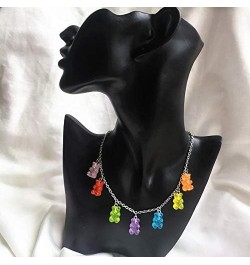 Gummy Bear Necklace Colorful Resin Bear Bracelet Aesthetic Pendant Necklace for Girls Women NECKLACE $9.71 Necklaces