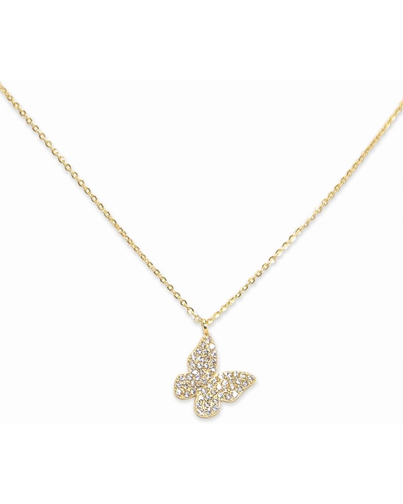 Pavé Butterfly Necklace $21.83 Necklaces