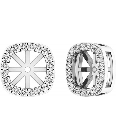 0.30 Carat (ctw) Round White Diamond Cushion Frame Removable Jackets for Stud Earrings in 10K Gold White Gold $79.89 Earrings