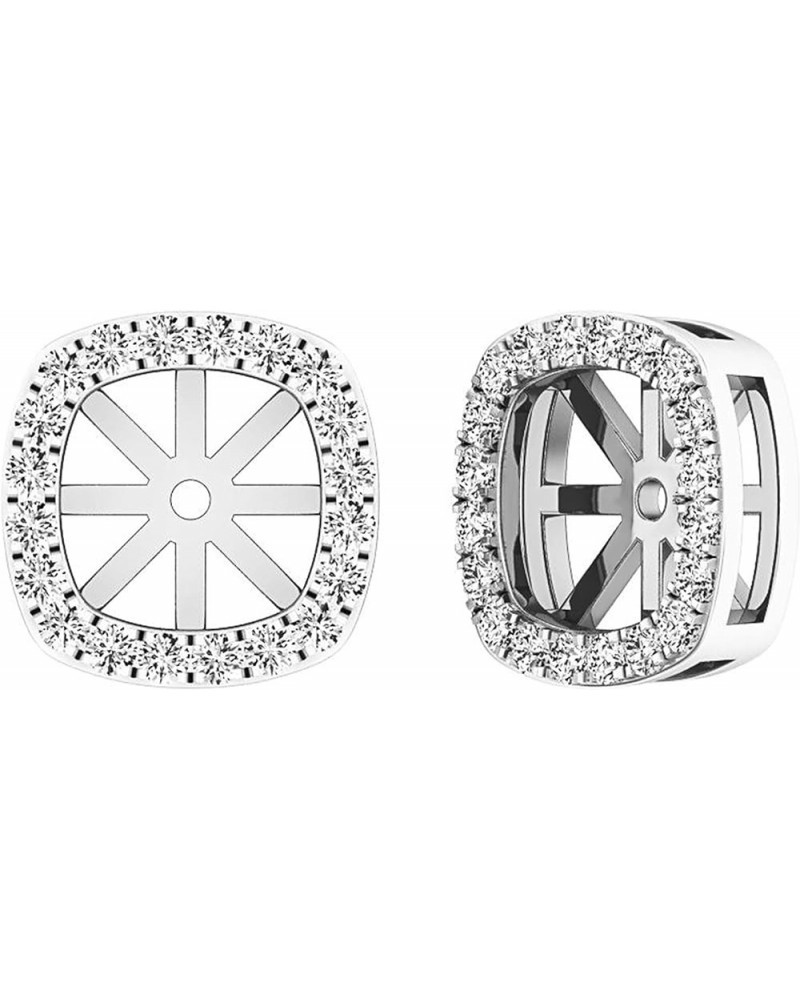 0.30 Carat (ctw) Round White Diamond Cushion Frame Removable Jackets for Stud Earrings in 10K Gold White Gold $79.89 Earrings