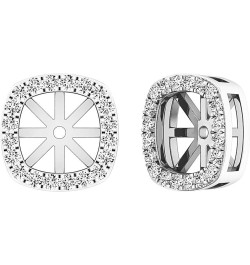 0.30 Carat (ctw) Round White Diamond Cushion Frame Removable Jackets for Stud Earrings in 10K Gold White Gold $79.89 Earrings