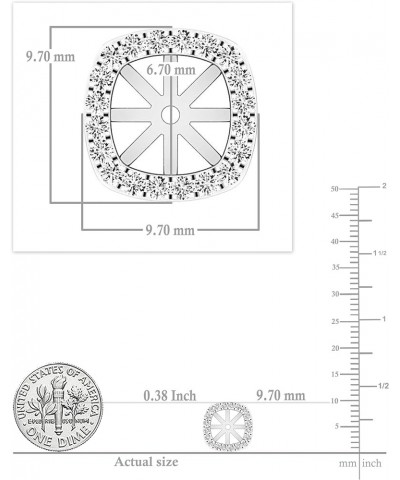 0.30 Carat (ctw) Round White Diamond Cushion Frame Removable Jackets for Stud Earrings in 10K Gold White Gold $79.89 Earrings