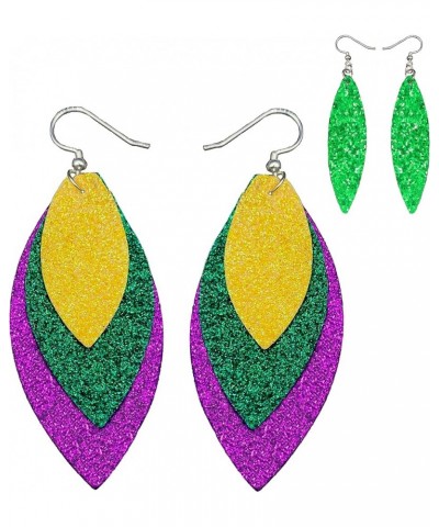 Mardi Gras Earrings for Women - Mardi Gras Jewelry - Mardi Gras Accessories for Girls - Purple, Green, Gold - Peacock Earring...