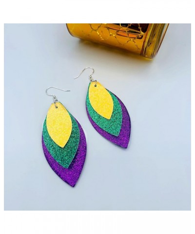 Mardi Gras Earrings for Women - Mardi Gras Jewelry - Mardi Gras Accessories for Girls - Purple, Green, Gold - Peacock Earring...