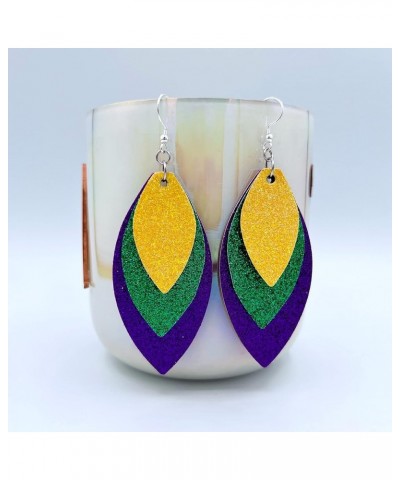 Mardi Gras Earrings for Women - Mardi Gras Jewelry - Mardi Gras Accessories for Girls - Purple, Green, Gold - Peacock Earring...