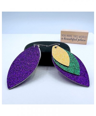 Mardi Gras Earrings for Women - Mardi Gras Jewelry - Mardi Gras Accessories for Girls - Purple, Green, Gold - Peacock Earring...