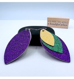 Mardi Gras Earrings for Women - Mardi Gras Jewelry - Mardi Gras Accessories for Girls - Purple, Green, Gold - Peacock Earring...