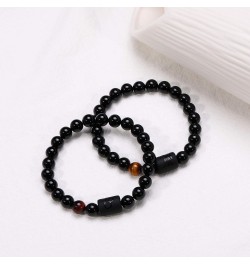 Zodiac Bracelet for Couple 8mm 10mm Natural Black Onyx Stone Bead Bracelet for Men Women Star Sign Constellation Distance Fri...