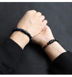 Zodiac Bracelet for Couple 8mm 10mm Natural Black Onyx Stone Bead Bracelet for Men Women Star Sign Constellation Distance Fri...