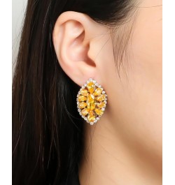 Sparkly Oval Rhinestone Stud Earrings for Women,Elegant Unique Prom Earrings Wedding Jewelry Gift Golden $7.94 Earrings