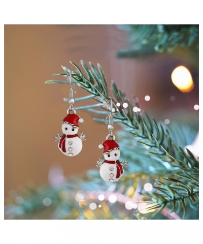 Christmas Earring for Women and Girls,Cute Snowman Dangle Earrings Drop Hook Earrings Party $8.54 Earrings