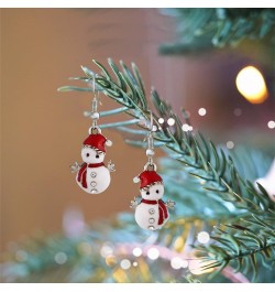 Christmas Earring for Women and Girls,Cute Snowman Dangle Earrings Drop Hook Earrings Party $8.54 Earrings