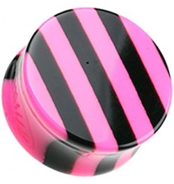 Brilliant Stripes Double Flared Ear Gauge Plug 5/8" (16mm), Pink $10.44 Body Jewelry