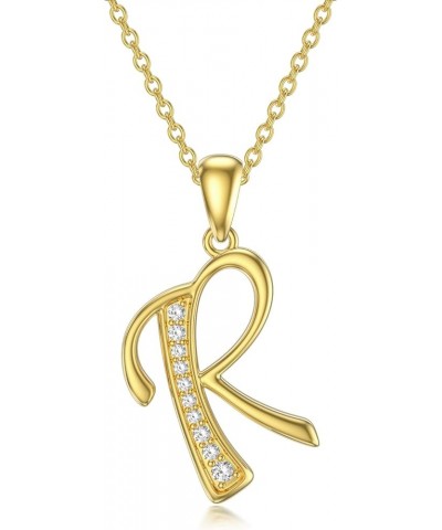 14K Solid Gold Initial A to Z Necklaces for Women, Moissanite Diamond Letter Pendant Small Aphabet Jewelry Graduation Mothers...