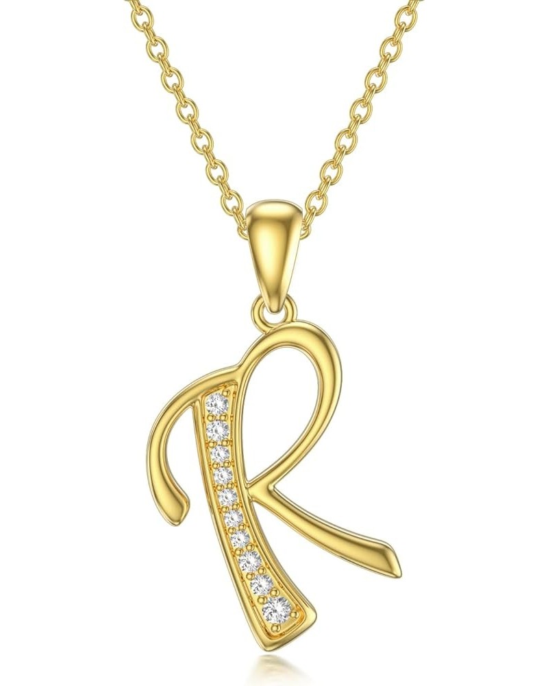 14K Solid Gold Initial A to Z Necklaces for Women, Moissanite Diamond Letter Pendant Small Aphabet Jewelry Graduation Mothers...