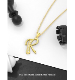 14K Solid Gold Initial A to Z Necklaces for Women, Moissanite Diamond Letter Pendant Small Aphabet Jewelry Graduation Mothers...