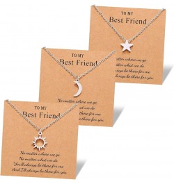 Dainty Sun Moon Star Friendship Necklace for 2/3 Best Friend Sisters Women Girls with Gift Message Card sun moon star-3pcs $9...