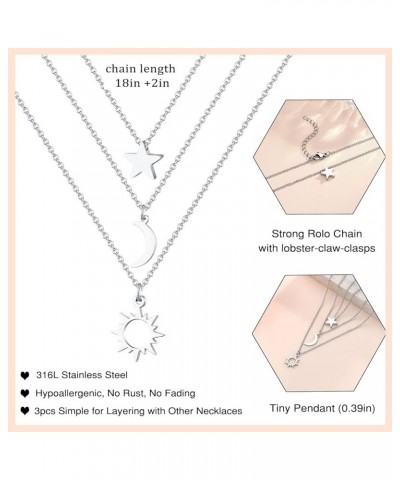 Dainty Sun Moon Star Friendship Necklace for 2/3 Best Friend Sisters Women Girls with Gift Message Card sun moon star-3pcs $9...