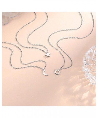 Dainty Sun Moon Star Friendship Necklace for 2/3 Best Friend Sisters Women Girls with Gift Message Card sun moon star-3pcs $9...