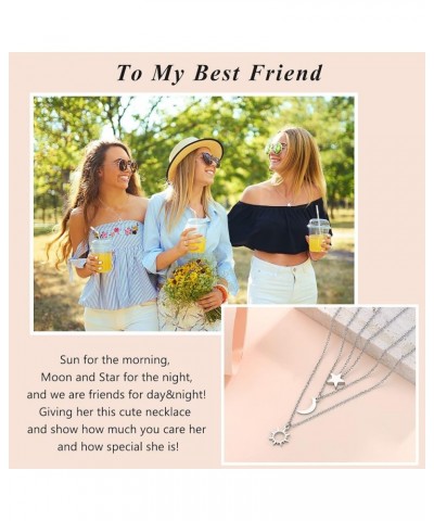 Dainty Sun Moon Star Friendship Necklace for 2/3 Best Friend Sisters Women Girls with Gift Message Card sun moon star-3pcs $9...