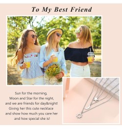 Dainty Sun Moon Star Friendship Necklace for 2/3 Best Friend Sisters Women Girls with Gift Message Card sun moon star-3pcs $9...