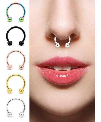 10-40PCS 16G Stainless Steel Eyebrow Piercing Jewelry Helix Daith Earrings Lip Septum Ring Studs Opal Cubic Zirconia Barbell ...