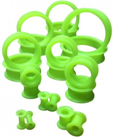 PAIR of Green Soft Silicone Ear Tunnels Plugs - up to size 50mm! 1&9/16" (40mm) $9.54 Body Jewelry