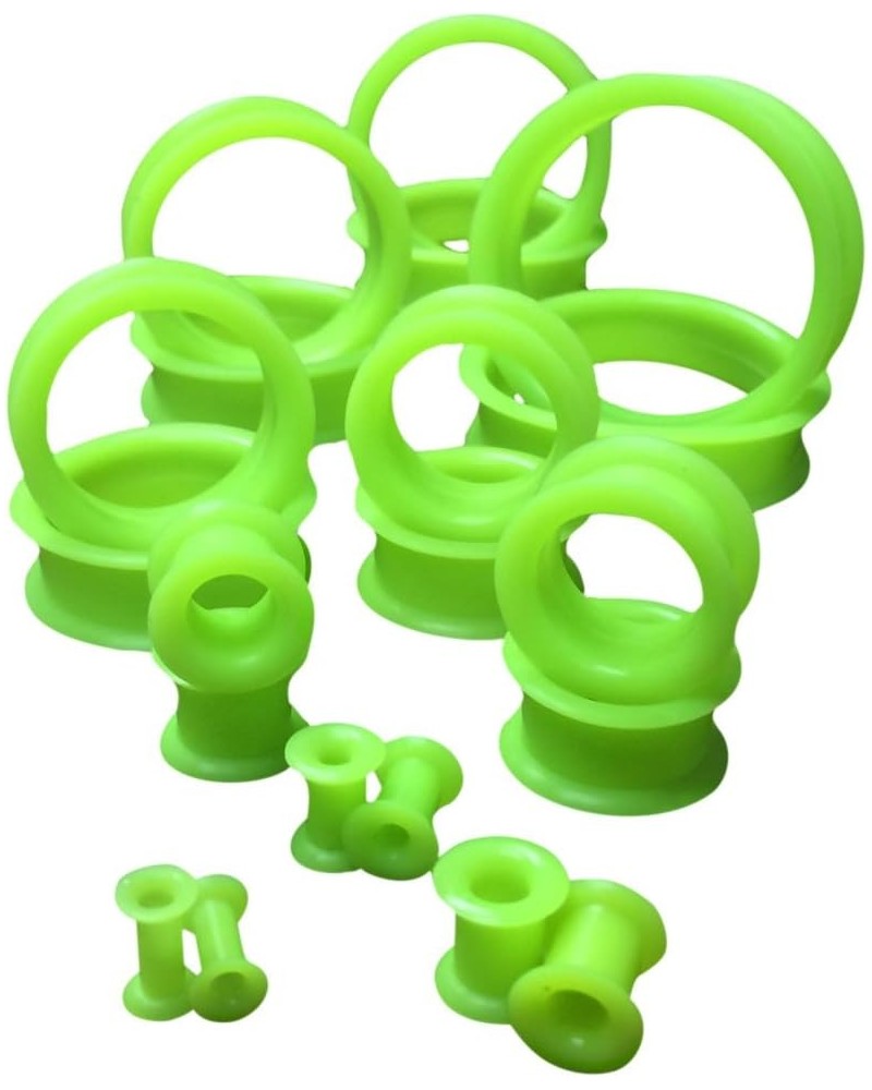 PAIR of Green Soft Silicone Ear Tunnels Plugs - up to size 50mm! 1&9/16" (40mm) $9.54 Body Jewelry