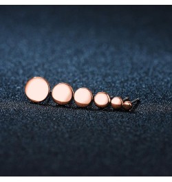 Rose Gold Plated Sterling Silver Dot Stud Earrings 3mm-10mm Options, Flat Round Disc Studs Hypoallergenic Jewelry 3mm $9.20 E...