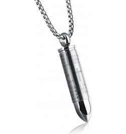 Stainless Steel English Lord's Prayer Cross Detachable Cremation Urn Bullet Pendant Necklace with 22 Inch Chain (Black Gold S...