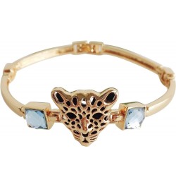 18k White Gold Plated White Eyes White Crystal Leopard Head Claw Az3010 Bracelet Bangle 7"+1 Blue $10.25 Bracelets