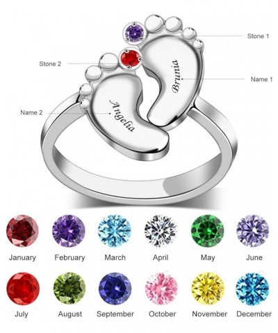 Personalized Mother Ring with 2-8 Birthstones & Names Family Ring Custom Anniversary Rings for Women Mother Grandma Mother's ...