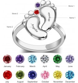 Personalized Mother Ring with 2-8 Birthstones & Names Family Ring Custom Anniversary Rings for Women Mother Grandma Mother's ...