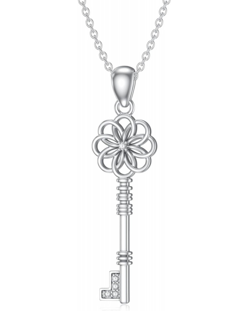 Diamond Key Necklace for Women 925 Sterling Silver Key Pendant Necklace Diamond Jewelry for Women $48.60 Necklaces