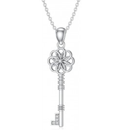 Diamond Key Necklace for Women 925 Sterling Silver Key Pendant Necklace Diamond Jewelry for Women $48.60 Necklaces