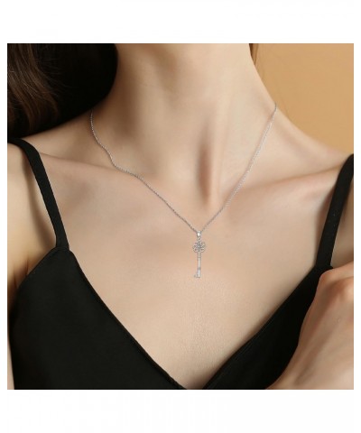 Diamond Key Necklace for Women 925 Sterling Silver Key Pendant Necklace Diamond Jewelry for Women $48.60 Necklaces