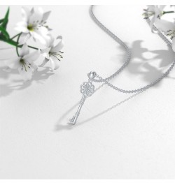 Diamond Key Necklace for Women 925 Sterling Silver Key Pendant Necklace Diamond Jewelry for Women $48.60 Necklaces