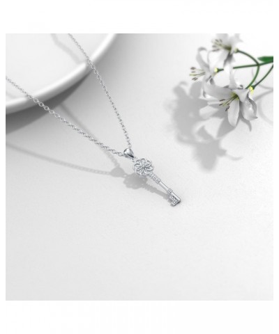 Diamond Key Necklace for Women 925 Sterling Silver Key Pendant Necklace Diamond Jewelry for Women $48.60 Necklaces