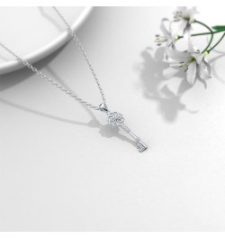 Diamond Key Necklace for Women 925 Sterling Silver Key Pendant Necklace Diamond Jewelry for Women $48.60 Necklaces