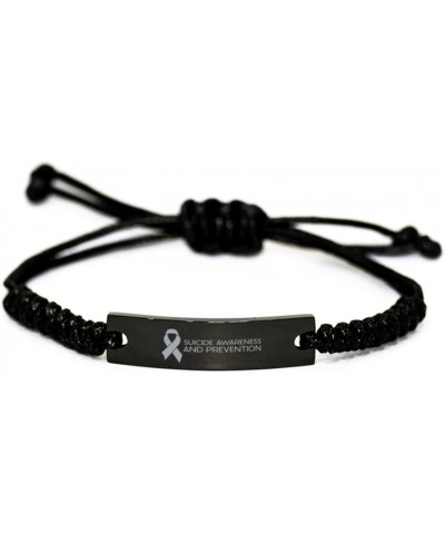 Suicide Awareness and Prevention Black Rope Bracelet Mental Health Wristband for Friends Coworkers Mom Dad Boss Girlfriend Bo...