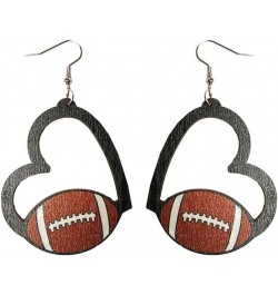 Soccer Earrings Basketball Earrings Dangle Earrings for Women Girls Heart Shaped Sports Wooden Baseball Rugby Softball Tennis...