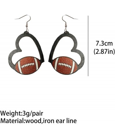 Soccer Earrings Basketball Earrings Dangle Earrings for Women Girls Heart Shaped Sports Wooden Baseball Rugby Softball Tennis...