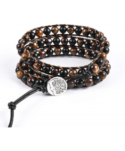 Natural Stone Handmade Leather Wrap Bracelet Collection Type-10 $10.07 Bracelets