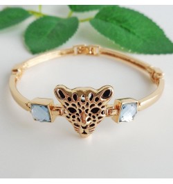 18k White Gold Plated White Eyes White Crystal Leopard Head Claw Az3010 Bracelet Bangle 7"+1 Blue $10.25 Bracelets