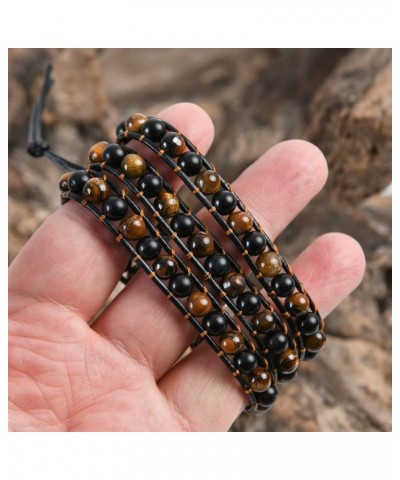 Natural Stone Handmade Leather Wrap Bracelet Collection Type-10 $10.07 Bracelets